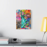Vibrant New York Collage Matte Canvas – Statue of Liberty Pop Art Printify