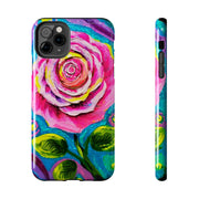 Vibrant Pink Rose Abstract Tough Phone Case LavenderCeleste