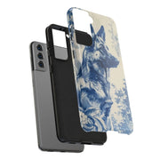 Blue Toile German Shepherd Scenic Tough Phone Case LavenderCeleste