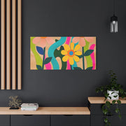 Groovy Paper Cut Flower Matte Canvas Art LavenderCeleste