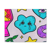 Kawaii Lava Lamp Sad Cloud Snake Matte Canvas Print LavenderCeleste