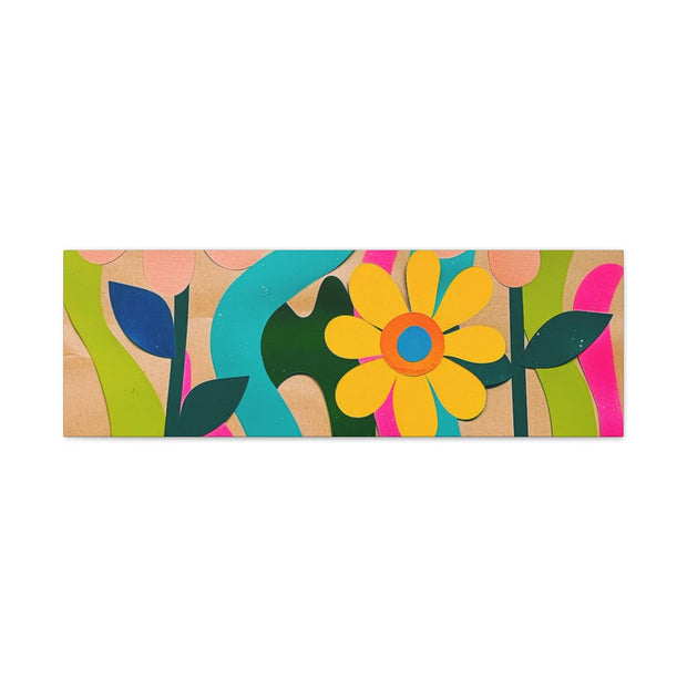 Groovy Paper Cut Flower Matte Canvas Art Printify