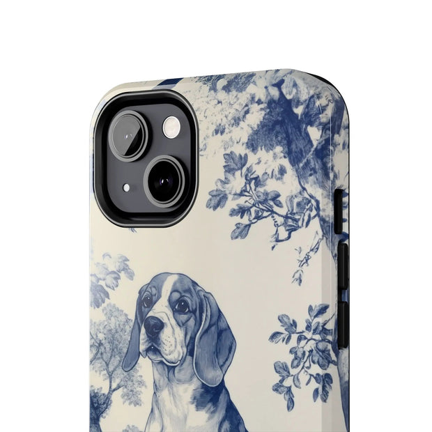 Blue Toile Beagle Country Scenic Tough Phone Case LavenderCeleste