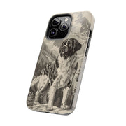 Saint Bernard Toile de Jouy Vintage Tough Phone Case LavenderCeleste