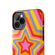 Retro Rainbow Star Groovy Tough Phone Case LavenderCeleste