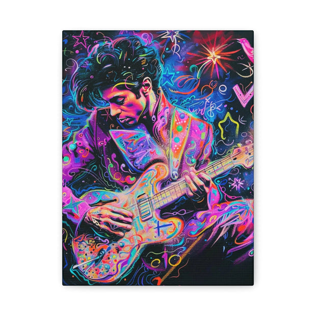 Electric Purple Guitar Legend Matte Canvas Art Printify