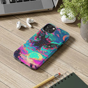 Mothman Tough Phone Case – Psychedelic Neon Cryptid Aesthetic - LavenderCeleste