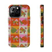 Retro Groovy Snail and Mushroom Tough Phone Case LavenderCeleste