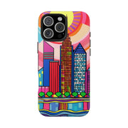 Tulsa Oklahoma Retro Pop Skyline Tough Phone Case LavenderCeleste