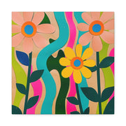 Groovy Paper Cut Flower Matte Canvas Art Printify