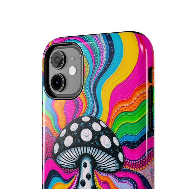 Psychedelic Rainbow Mushroom Art – Trippy Tough Case Printify