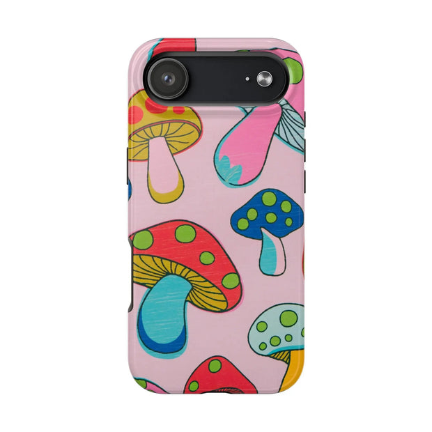 Retro Groovy Mushroom Tough Phone Case LavenderCeleste