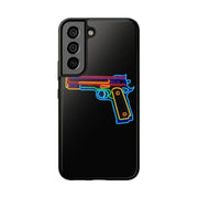 Neon Rainbow Gun Tough Phone Case – Bold Retro Vaporwave Aesthetic Printify