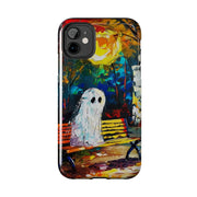 Lonely Ghost Tough Phone Case – Abstract Fall Park Bench Painting