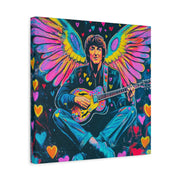 Psychedelic Guitar Angel Matte Canvas Art LavenderCeleste