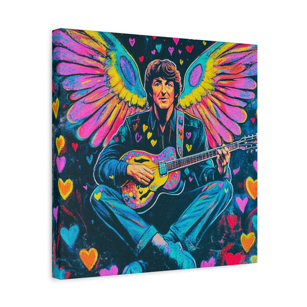 Psychedelic Guitar Angel Matte Canvas Art LavenderCeleste