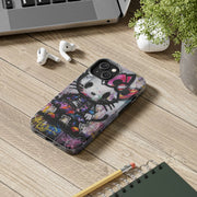 Goth Street Cat Pop Art Graffiti Tough Phone Case LavenderCeleste