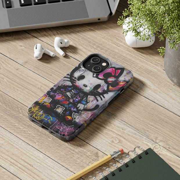 Goth Street Cat Pop Art Graffiti Tough Phone Case LavenderCeleste
