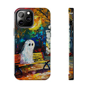 Lonely Ghost Tough Phone Case – Abstract Fall Park Bench Painting