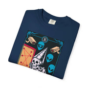 The Conspiracy Theorist Skeleton Tarot Comfort Colors Tee LavenderCeleste