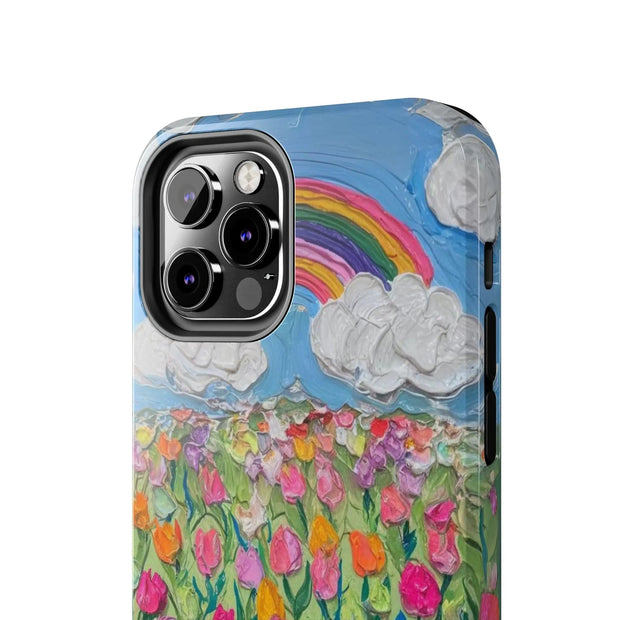 Rainbow Tulip Field Tough Phone Case LavenderCeleste