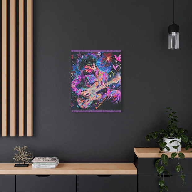 Electric Purple Guitar Legend Matte Canvas Art Printify