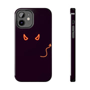 Neon Devil Eyes Tough Phone Case – Minimal Dark Glow Aesthetic Printify