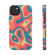 Retro Coral Abstract Mid-Century Tough Phone Case LavenderCeleste