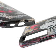 Goth Bow Cat Graffiti Pop Art Tough Phone Case LavenderCeleste