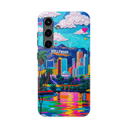 Los Angeles Hollywood Skyline Tough Phone Case – Vibrant Pop Art City Design - LavenderCeleste
