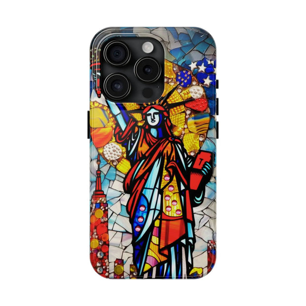 Statue of Liberty Mosaic Art Tough Phone Case LavenderCeleste