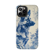 Blue Toile German Shepherd Scenic Tough Phone Case LavenderCeleste