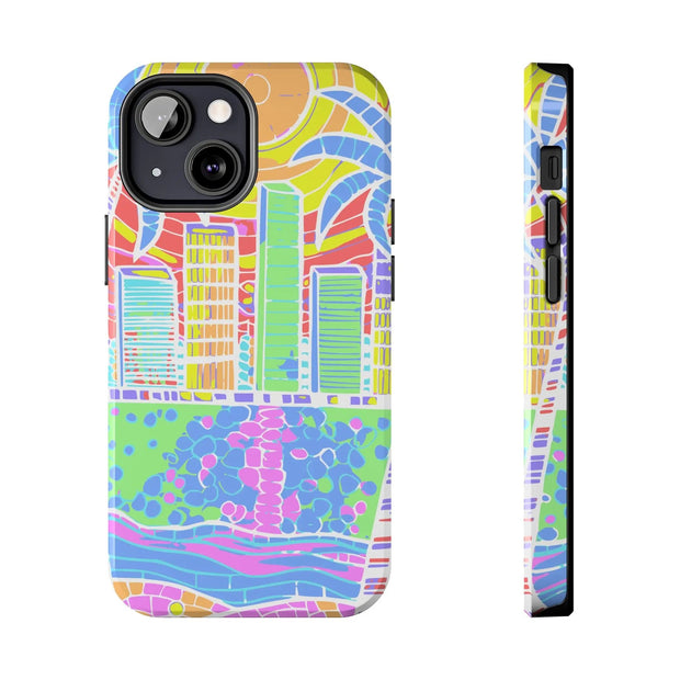 South Beach Miami Mosaic Art Tough Phone Case LavenderCeleste