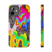 Psychedelic Rainbow Drip Tough Phone Case LavenderCeleste