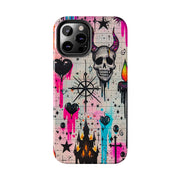 Skull Occult Neon Drip Pastel Goth Tough Phone Case LavenderCeleste