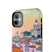 Lisbon Portugal Tough Phone Case – Pastel City Skyline Aesthetic