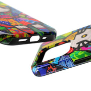 Pop Patchwork Kitty Tough Phone Case LavenderCeleste