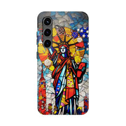 Statue of Liberty Mosaic Art Tough Phone Case LavenderCeleste