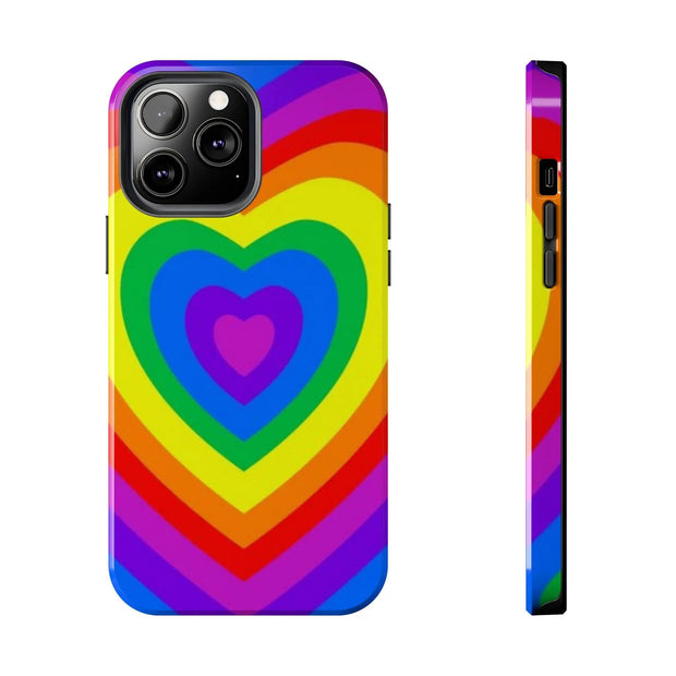 Pride Rainbow Heart Tough Phone Case LavenderCeleste