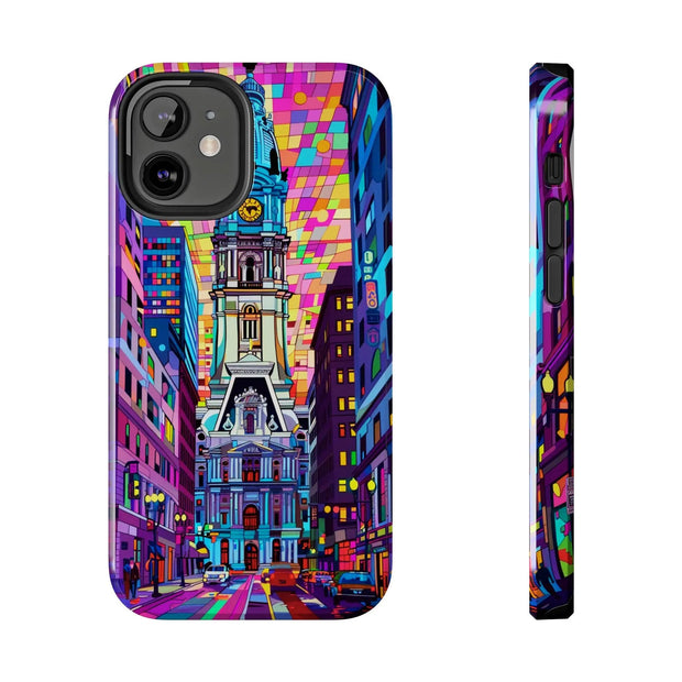 Philadelphia Pop Art Skyline Tough Phone Case LavenderCeleste