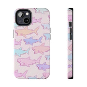 Pastel Shark Pattern Tough Phone Case Printify