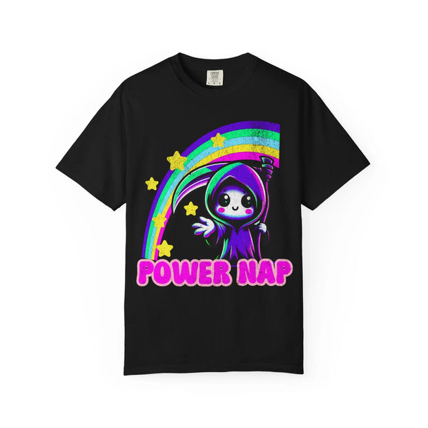 Power Nap Grim Reaper Kawaii Comfort Colors Tee LavenderCeleste
