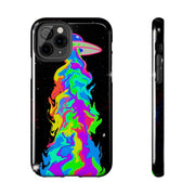 Psychedelic Neon UFO Abduction Tough Phone Case LavenderCeleste