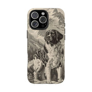Saint Bernard Toile de Jouy Vintage Tough Phone Case LavenderCeleste