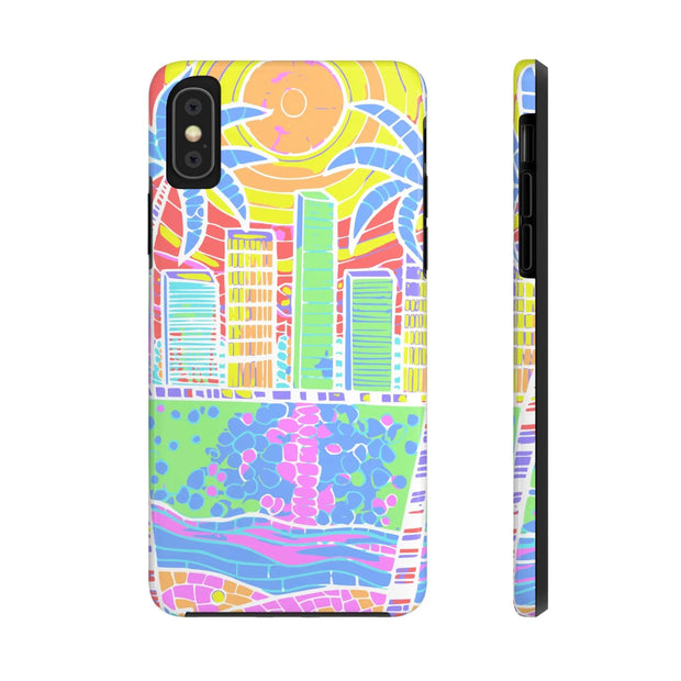 South Beach Miami Mosaic Art Tough Phone Case LavenderCeleste