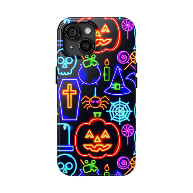 Neon Halloween Pattern Tough Phone Case LavenderCeleste