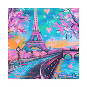 Pink Paris Eiffel Tower Dreamy Matte Canvas Art LavenderCeleste