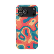 Retro Coral Abstract Mid-Century Tough Phone Case LavenderCeleste