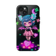 Kawaii Gothic Succubus Neon Heart Tough Phone Case