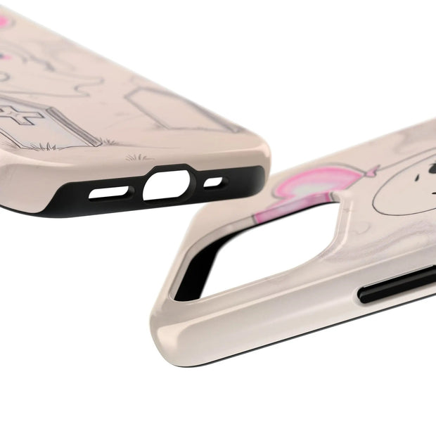 Sad Ghost with Heart Balloon Kawaii Tough Phone Case LavenderCeleste